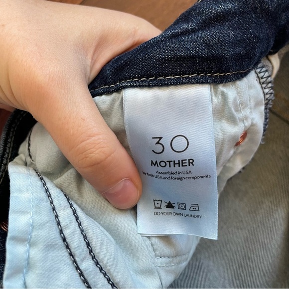Mother High Waisted Looker Ankle Fray Close to the Edge Blue Jean Distressed 30 - Picture 10 of 15
